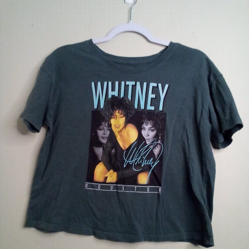 Old Navy Whitney Houston Crop Top Women S Tall Short Sleeve Retro Style Green